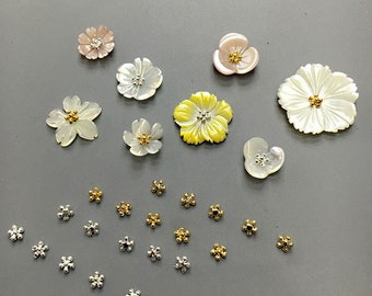 20pcs 3MM 18K Gold Plated Brass Flower Stamen Charm Pendants SJT006