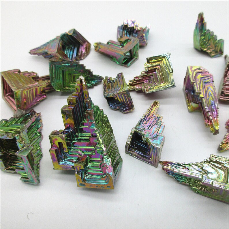 Rainbow Bismuth,Crystal Bismuth,Metaphysical Metal Healing Stone,Display Teaching Lab Grown WD045