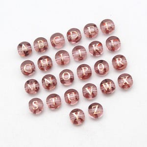 10 piezas de 8 mm de cristal de la A a la Z, 26 letras mayúsculas, cuentas colgantes D0102-10