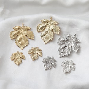 2 Stück / 4 Stück / 10 Stück 14K Vergoldetes Messing Ahornblatt Charm Anhänger GG679