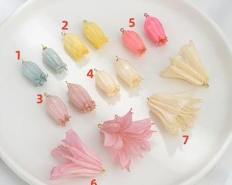 2pcs/4pcs/10pcs Dried Flower,Preserved Flower Convallaria Charm Pendant YG757