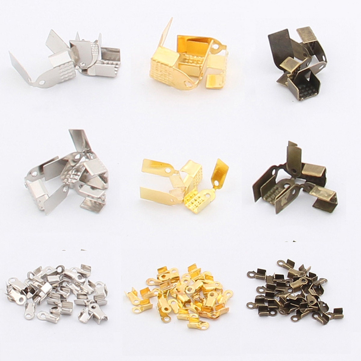 500pcs 2mm6mm Ribbon Clamp Clasp Alloy Finding Jewelry Etsy