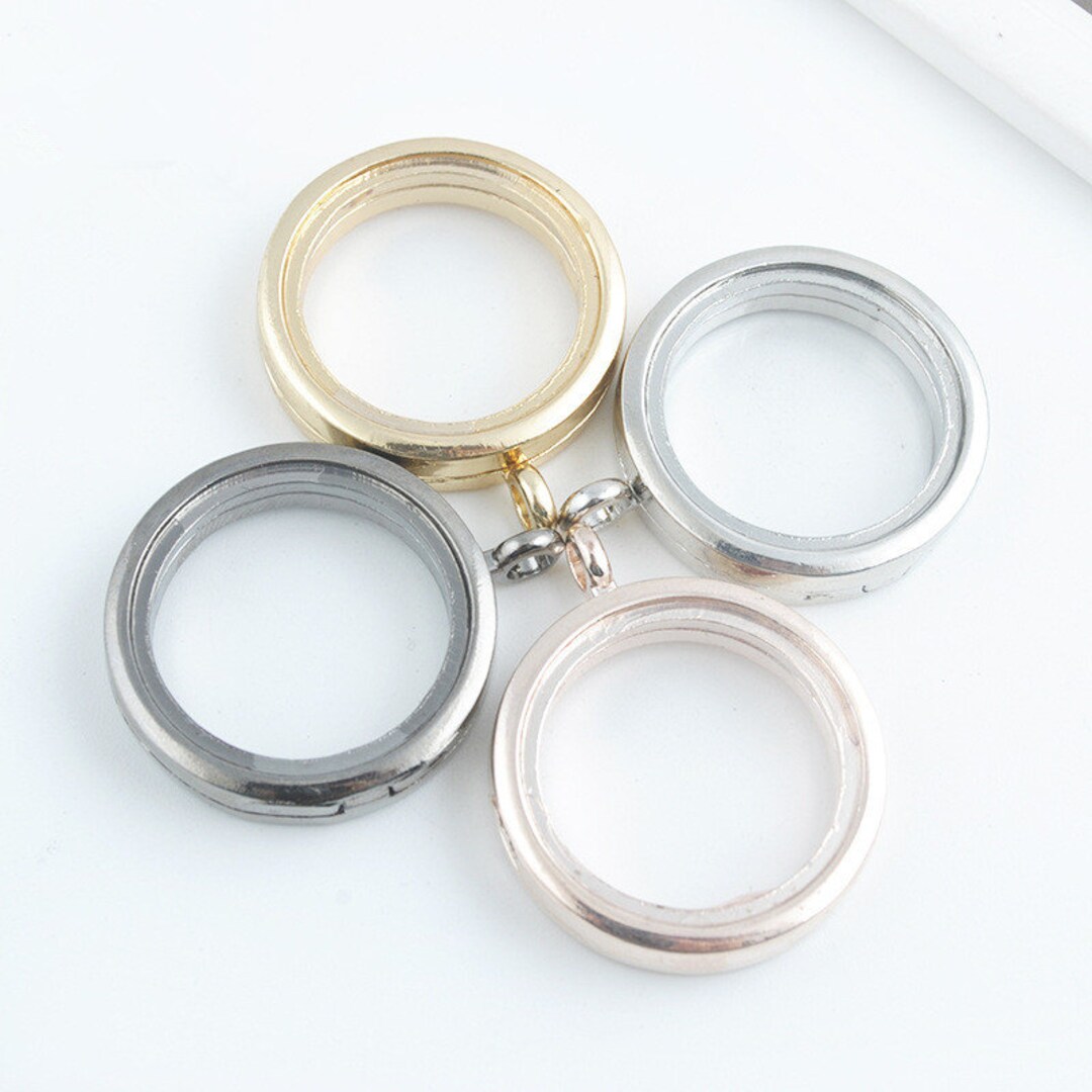 5pcs 30mm Round Floating Locket, Glass Locket Pendant, Floating Glass Lockets, Wholesale
