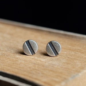 S925 Sterling Silver Screw Ear Studs Earrings Punk Ear Studs Earrings AY3078