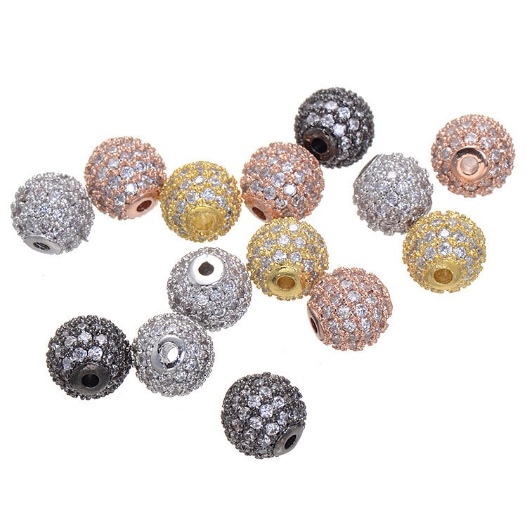 10pcs 6mm CZ Pave Bead European Beads Brass BeadCubic Etsy