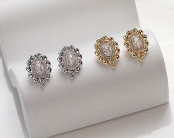 2pairs/5pairs 14K Gold Plated Brass CZ Pave Sun Zircon Ear 2pairs/5pairs 14K Gold Plated Brass CZ Pave Sun Zircon Ear
