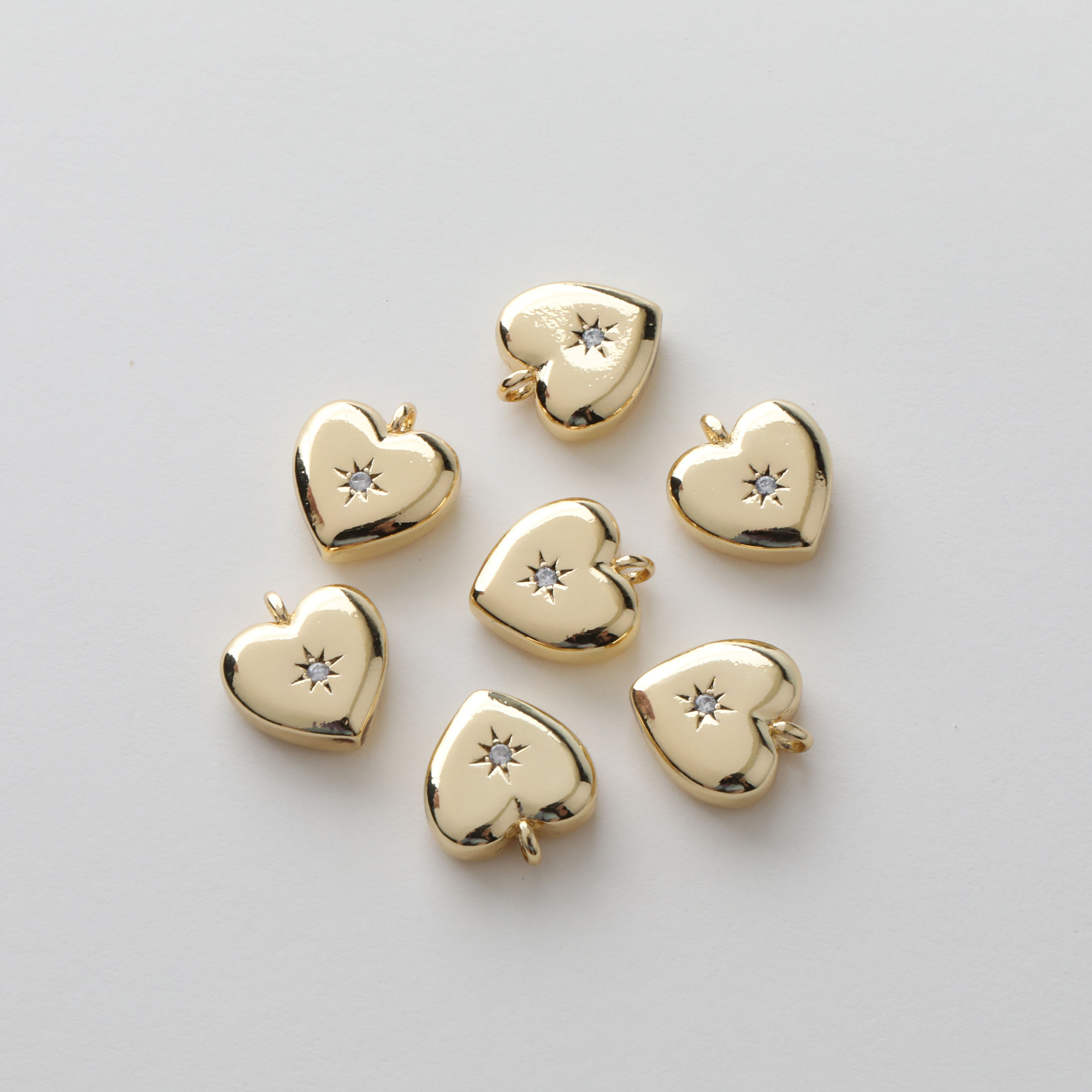 2pcs/4pcs/10pcs 11x12mm 14K Gold Plated Brass Zircon Star 2pcs/4pcs/10pcs 11x12mm 14K Gold Plated Brass Zircon Star