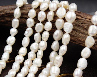 1 Strang Süßwasser Broque Perlen Perlen, Süßwasserperle unregelmäßige Perlen für die Schmuckherstellung Y075