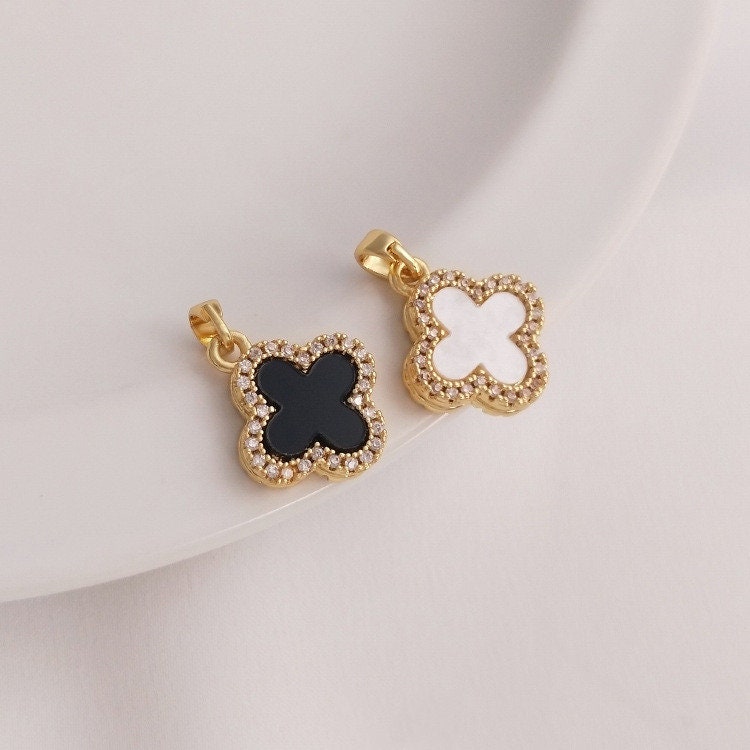 国内初の直営店 14.5MM 2pcs/4pcs/10pcs 18k Sides Double Zircon Pave CZ Gold アクセサリー