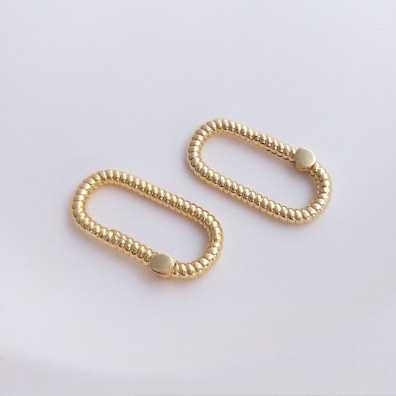 Buy 4PCS 13x27mm 18k Gold Plated Brass Oval Screw Clasp,gold Necklace Clasp  Pendant K124 Online in India 