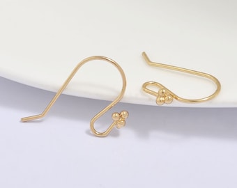 24K Gold Plated Brass Ear Hook Earring Hooks P7800