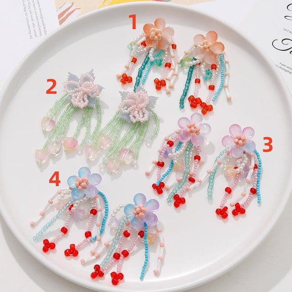 2pcs/4pcs/10pcs Acryl Glass Beads Flowers Charm Pendant For Jewelry Making SHM6-2