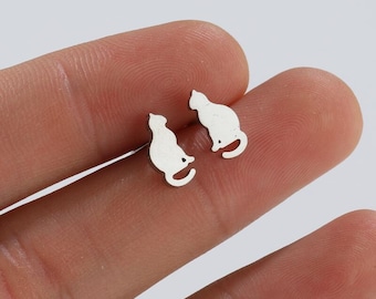 2pairs/5pairs 5X11mm Stainless Steel Cat Ear Studs Earring Studs JS482