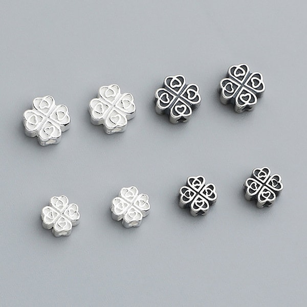 2pcs/4pcs/10pcs S925 Sterling Silver Clover Beads Spacer Beads Space Beads Flower Beads BBL115