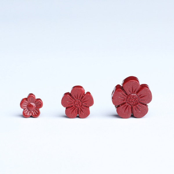 2pcs/4pcs/10pcs Cinnabar Beads Flower Beads Spacer Beads BBLC5-1