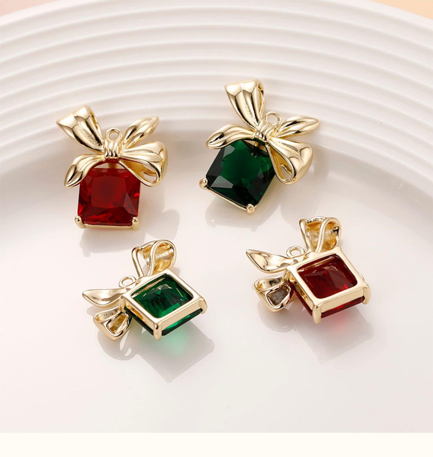 2pcs/4pcs/10pcs 20x21mm 14k Gold Plated Brass Zircon Gift