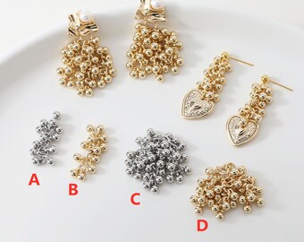 2pcs/4pcs/10pcs 25mm 18K Gold Plated Brass Beads Chain Tassels Charm Pendant GG1762