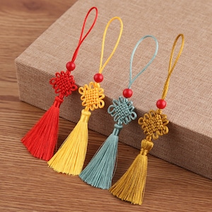 10pcs 120MM Nappe di seta con perle nodo cinese Nappe Pendente Charm per gioielli facendo D260