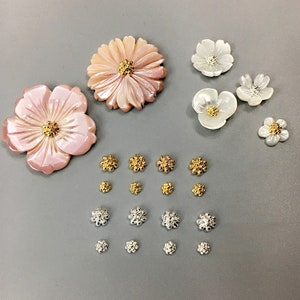 10pcs 7x9mm 14k Gold Plated Brass CZ Pave Zircon Flower 10pcs 7x9mm 14k Gold Plated Brass CZ Pave Zircon Flower