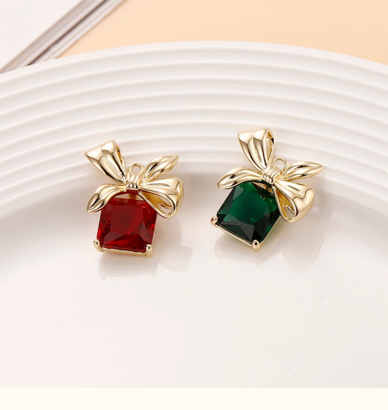 【ご予約品】 14k 20x21mm 2pcs/4pcs/10pcs Gold Gift Zircon Brass Plated アクセサリー