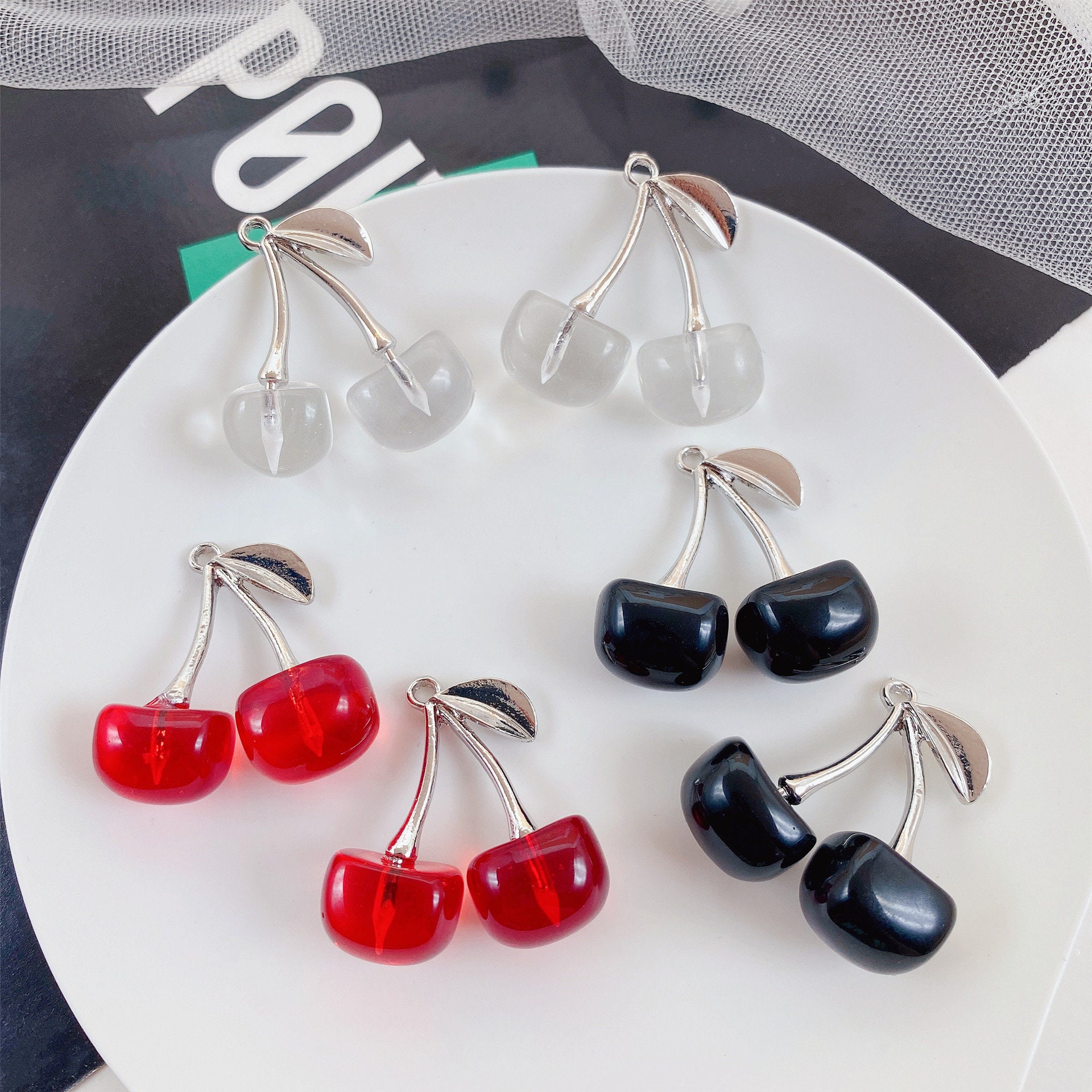 Resin Cherry Fruit Charms For DIY Fashion Jewelry Making Finding Acces –  Birmingham Nail Supply Store