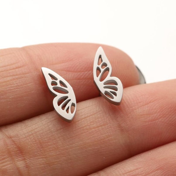 Butterfly Earrings Studs Stainless Steel