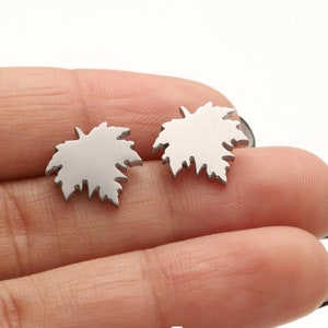2 Paar / 5 Paar Edelstahl Blatt Ohrstecker Ahornblatt Ohrstecker JS651