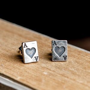 S925 Sterling Silver Poker Ear Studs Earrings Punk Ear Studs Earrings AY3049