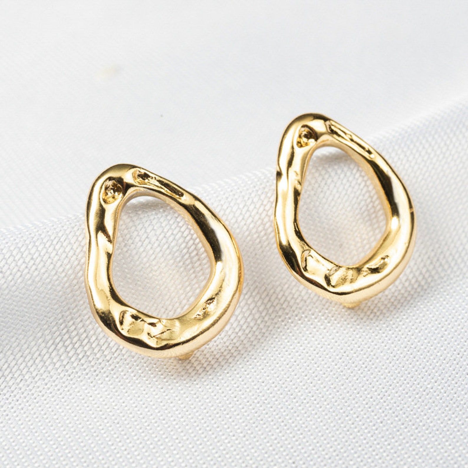 5pairs 18K Gold Plated Brass Drop Ear Studs Earring Studs With Etsy