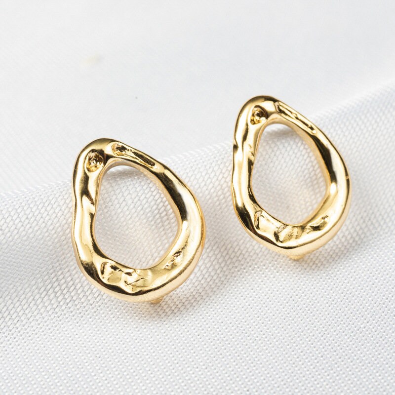 5pairs 18K Gold Plated Brass Drop Ear Studs Earring Studs With Etsy