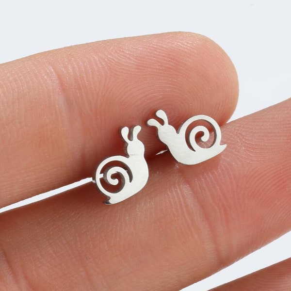 2pairs/5pairs 6X11mm Stainless Steel Snail Ear Studs Earring Studs JS512