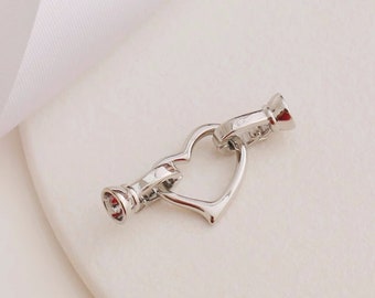 2 pièces/4 pièces/10 pièces fermoir OT coeur plaqué K blanc pour composant de collier de bracelet TR1233