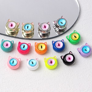 10pcs Cute Alloy Cat Eye Bead Monster  Beads Glass Beads Spacer Beads BYD4280