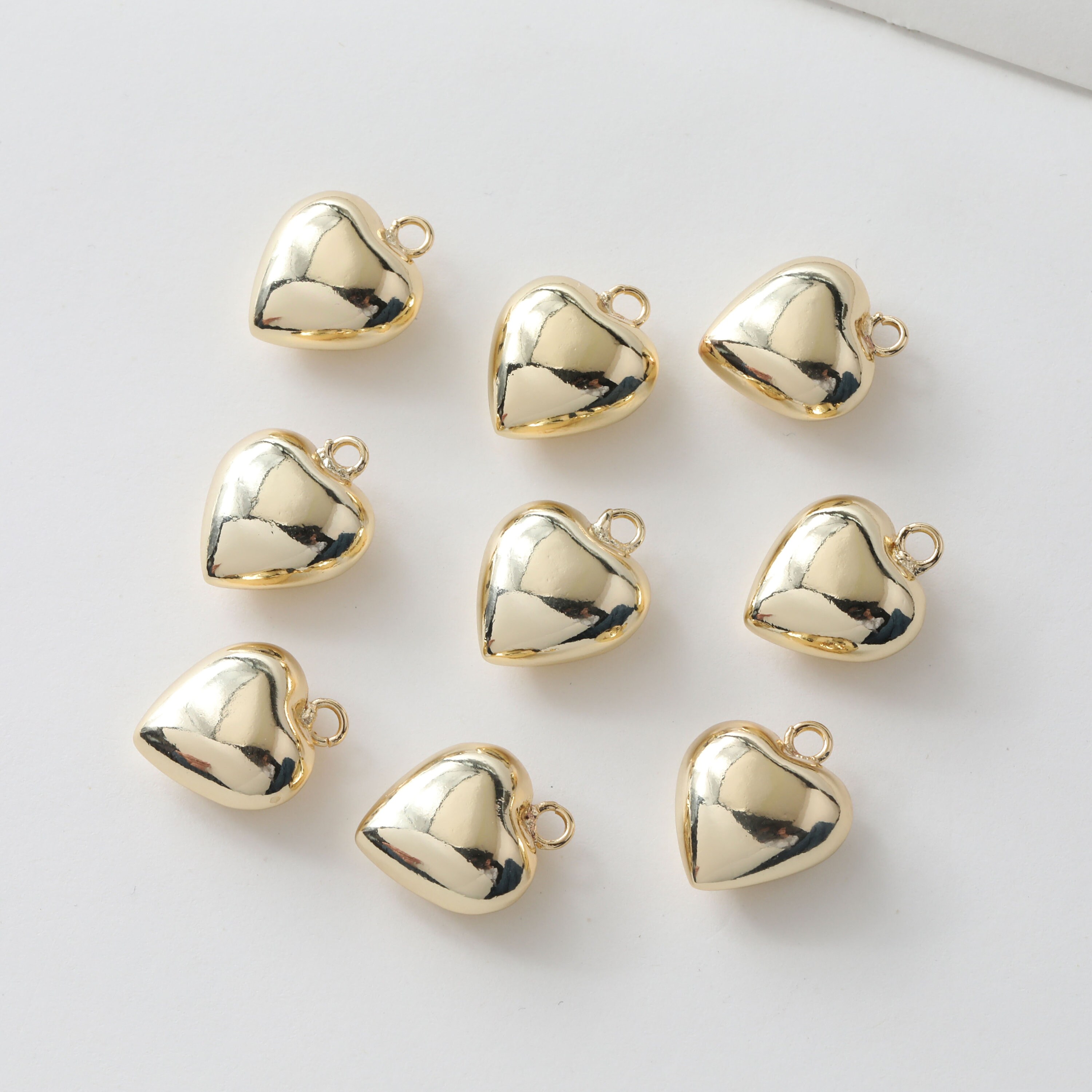 10pcs 15x19mm 14k Gold Plated Heart Charm Pendant GG342 Etsy