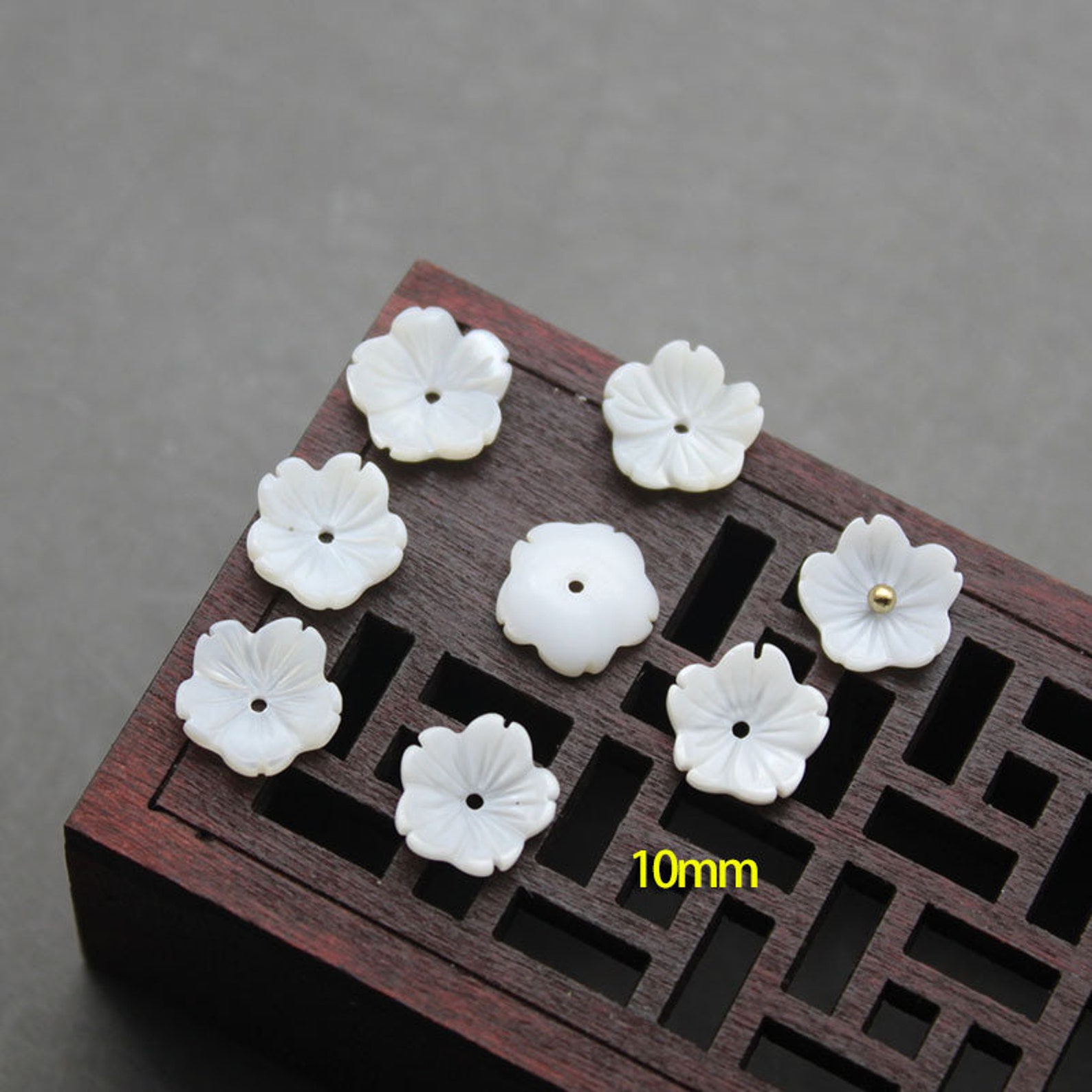 30pcs 6mm8mm10mm12mm Natural White Shell Flower Beads Shell | Etsy