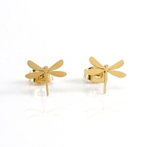 2Pairs/5Pairs  18K Gold Plated Stainless Steel Dragonfly  Earring Animal Earring Studs ZG463