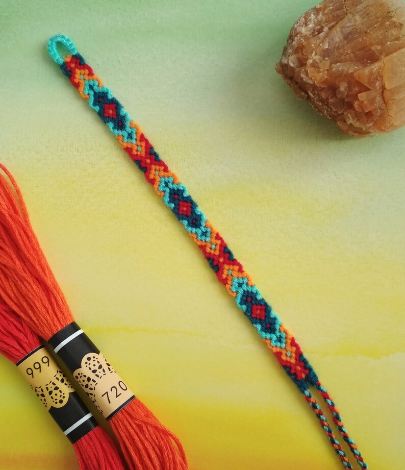 Thin aztec friendship bracelet handmade tribal adjustable Etsy