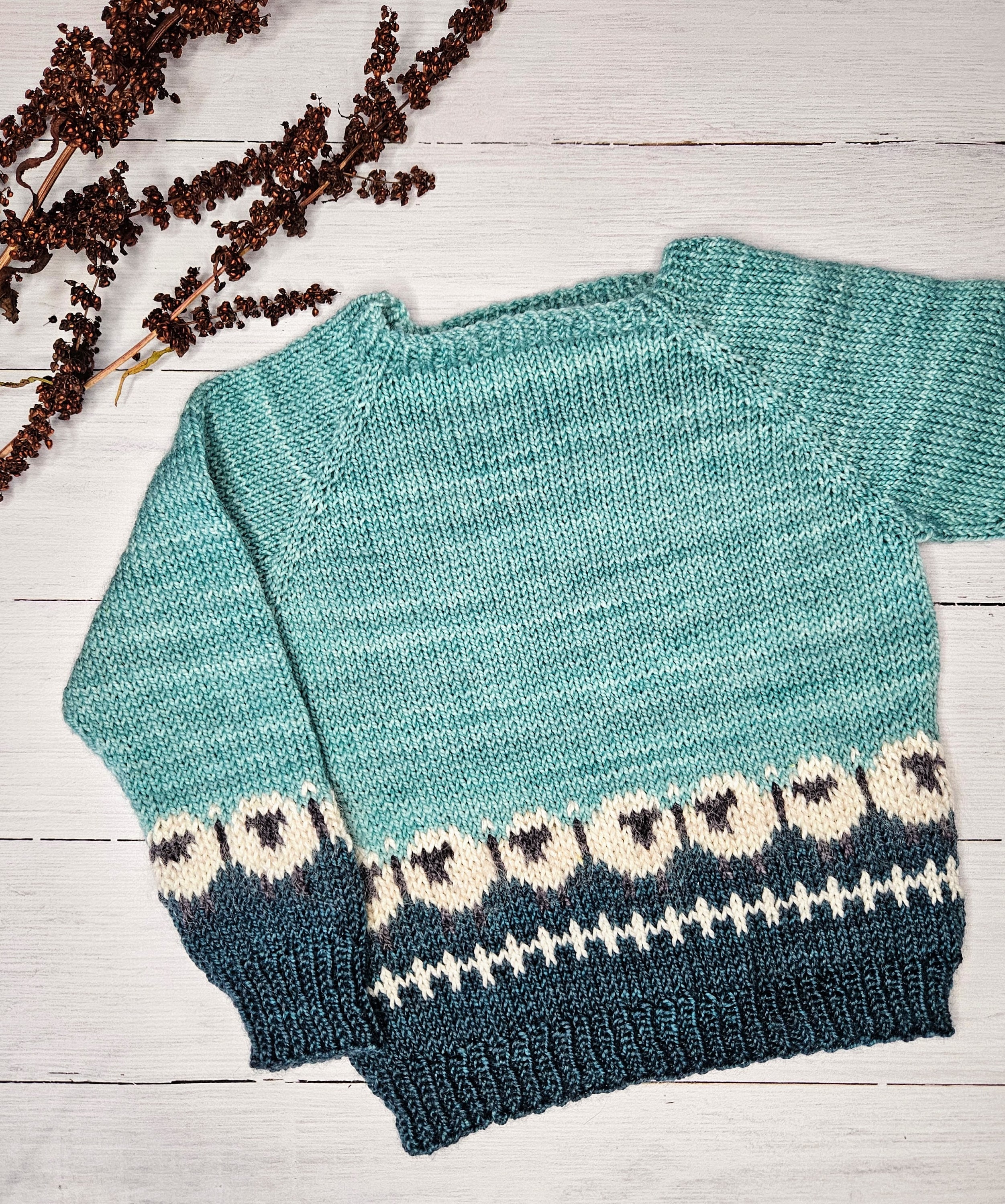 Sheepish Little Sweater Light Knitting Pattern for Newborn