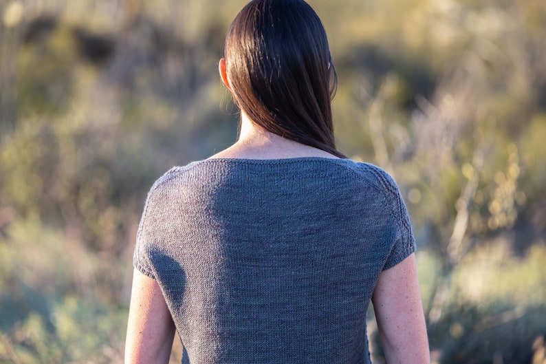 Ocotillo short sleeve sweater knitting pattern image 8