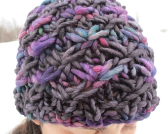 Knitting pattern: super bulky easy quick fast hat for adults and children