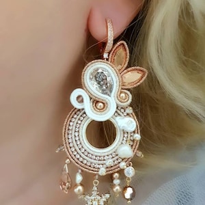 Christmas Soutache Earrings rose gold