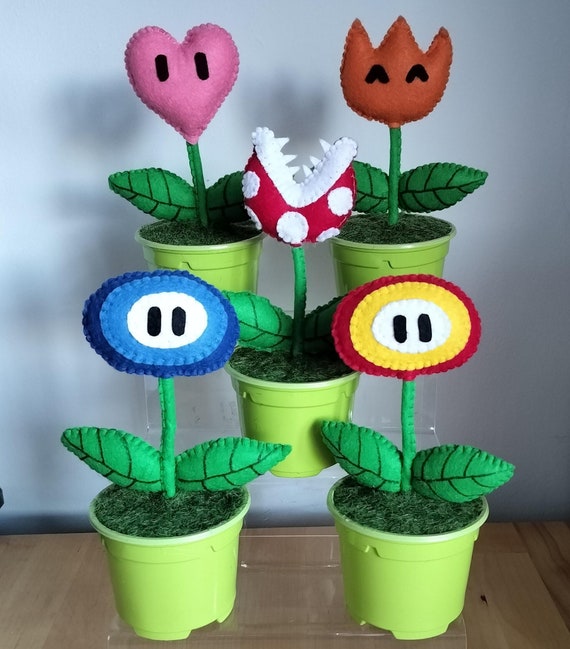Handmade Potted Plush Mario Flower Power Up