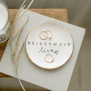 Personalised Bridesmaid Trinket dish, bridesmaid gift, eco bridesmaid gift,