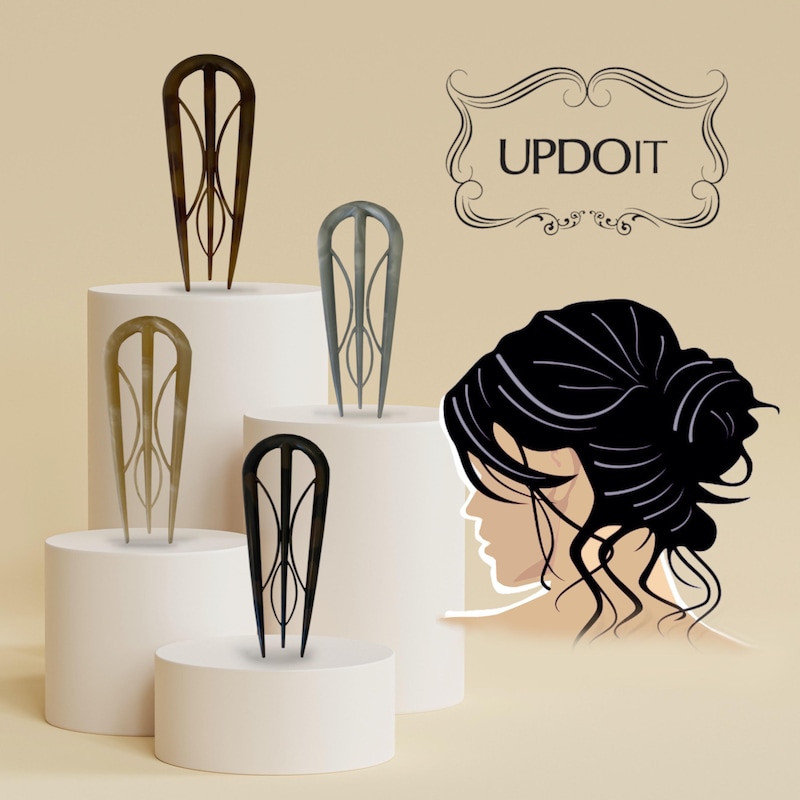 Brown Clip in up Do Etsy