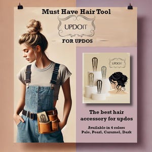 The Best Hair Accessory for Updos hair clip fork pin stick comb wedding Updoit versatile updo u shaped pin UPDOIT  hair stick 3 prong