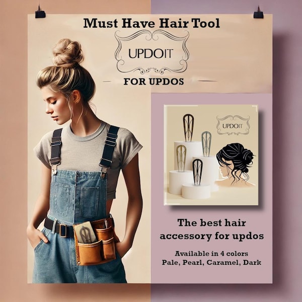 Accesorio para el cabello UPDOIT: Herramienta fácil para recogidos - Rubio, castaño, gris, negro