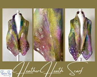 Heather Heath: Silk and Wool Felted Scarf handmade unique original