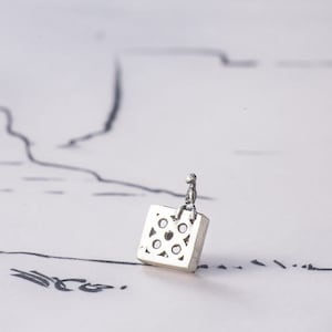 Barcelona silver pin, Barcelona tile, Barcelona souvenir, Barcelona gift, silver barcelona miniature brooch.