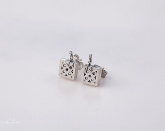 Barcelona tile earrings in silver, gift for Barcelona lovers, Panot silver earrings, Panot Barcelona
