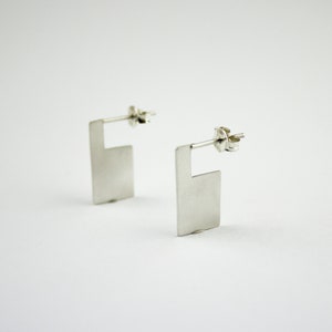 Minimalistische rechteckige Pendientes-Plata, Rechteckige Rechtecke aus Sterlingsilber, minimalista-Anhänger, auch geometrische Rechtecke